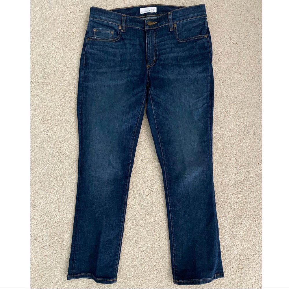 LOFT medium wash straight leg jeans